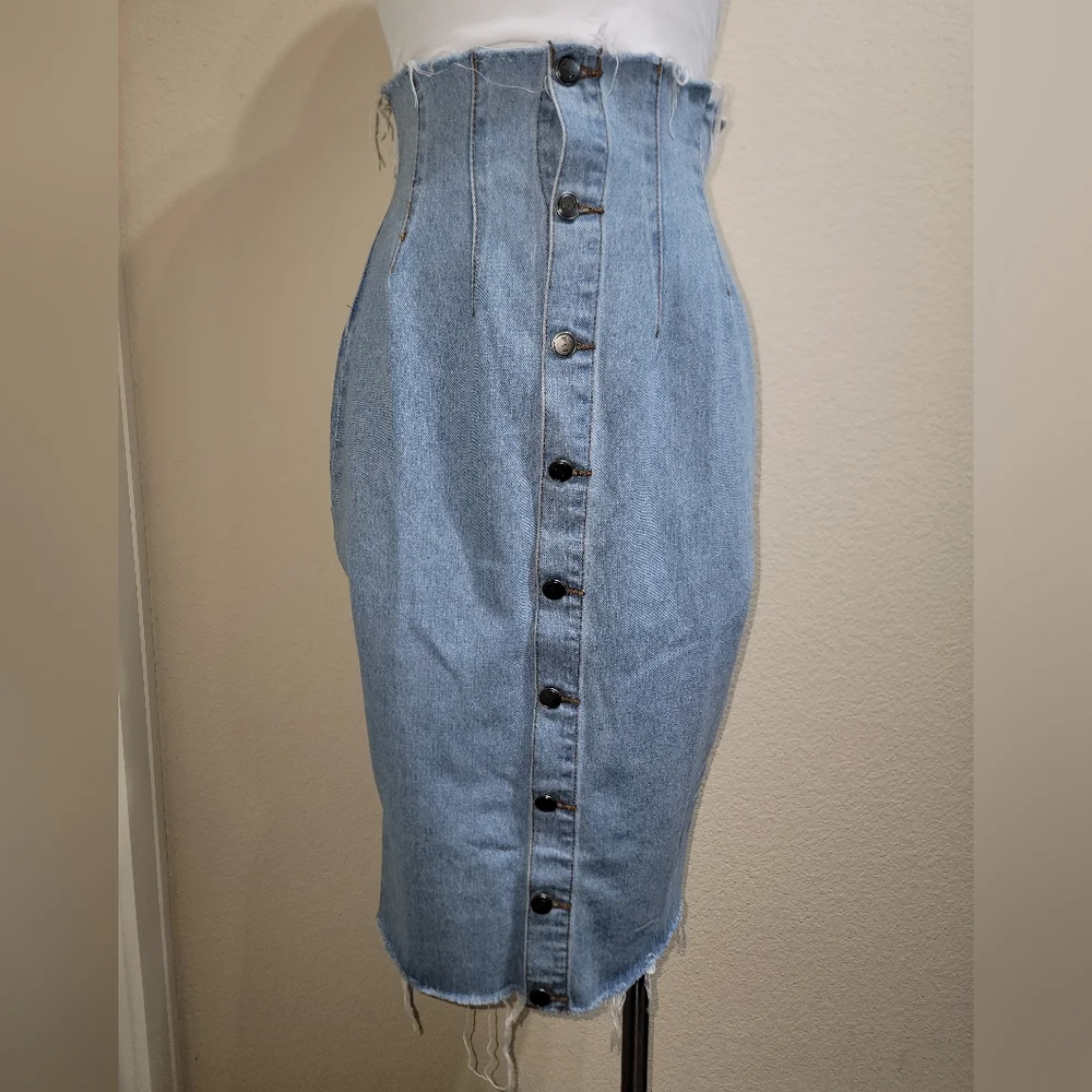 Button-Down Denim Dress - Picture 1 of 5